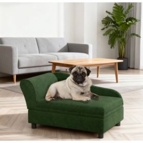 Pet Sofa Bed Couch With Storage,with Soft Cushion , Green (Option: Green)